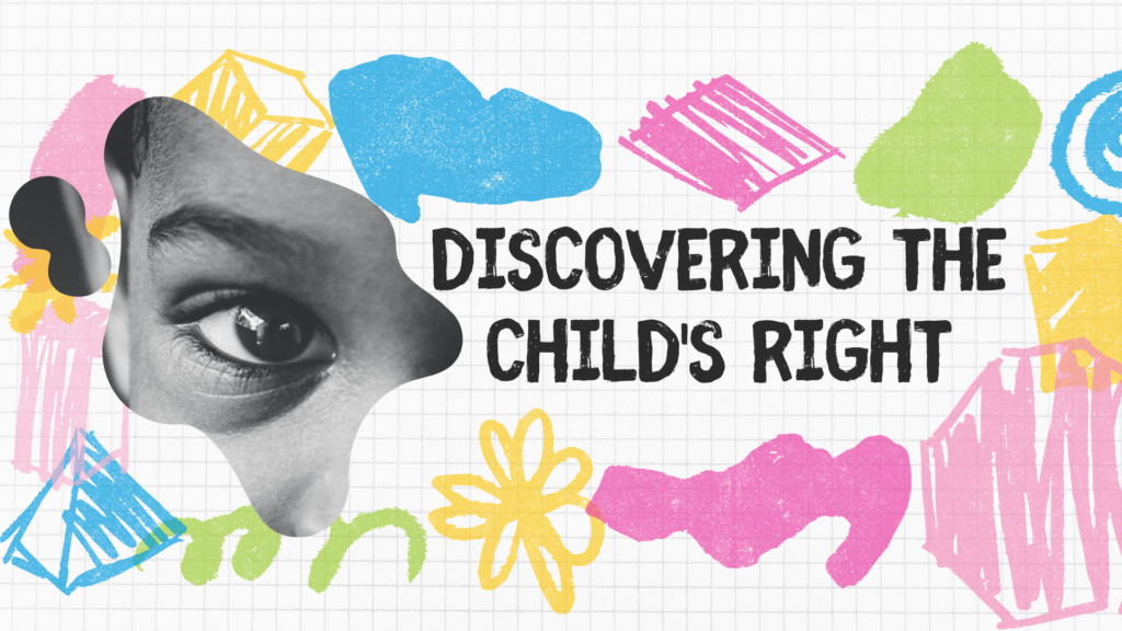 An image representing child rights in India a featured image with eyes of a child and deiscovering the child's right written on it by cosmos learning